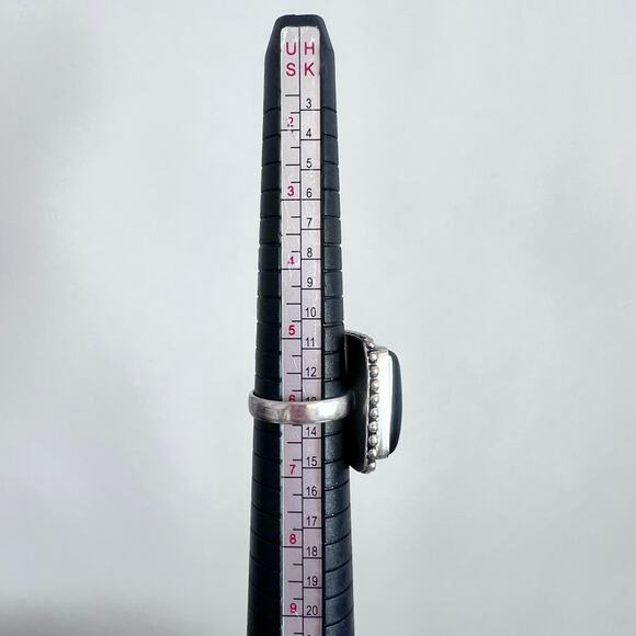 Sterling Silver .925 Bezel Set Black Onyx Statement Ring Size 6 - Picture 9 of 9